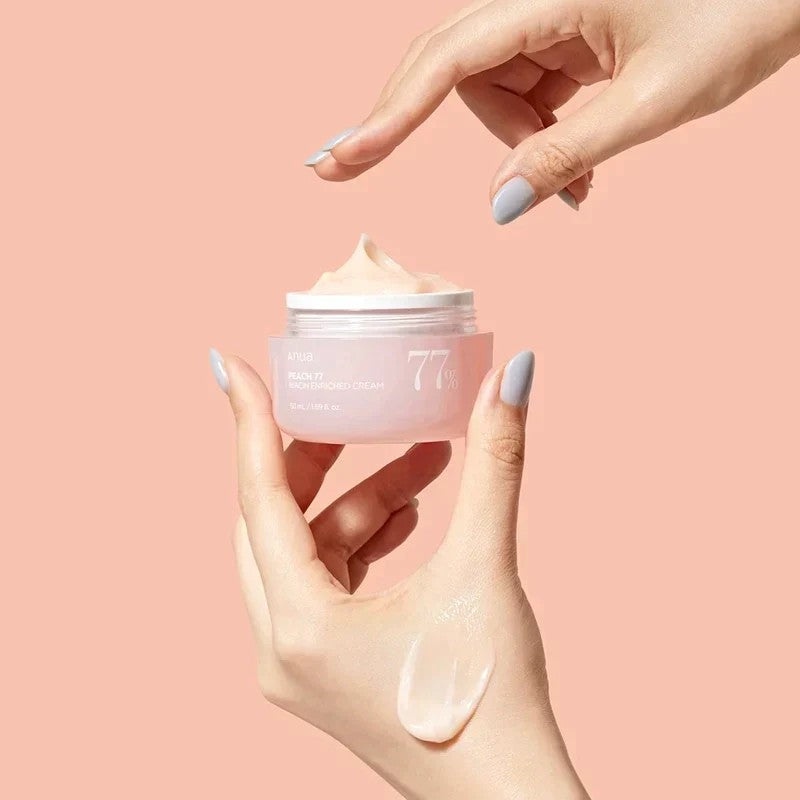 Anua Peach 77 Niacinamide Cream, crème apaisante coréenne pour peau sensible et déshydratée