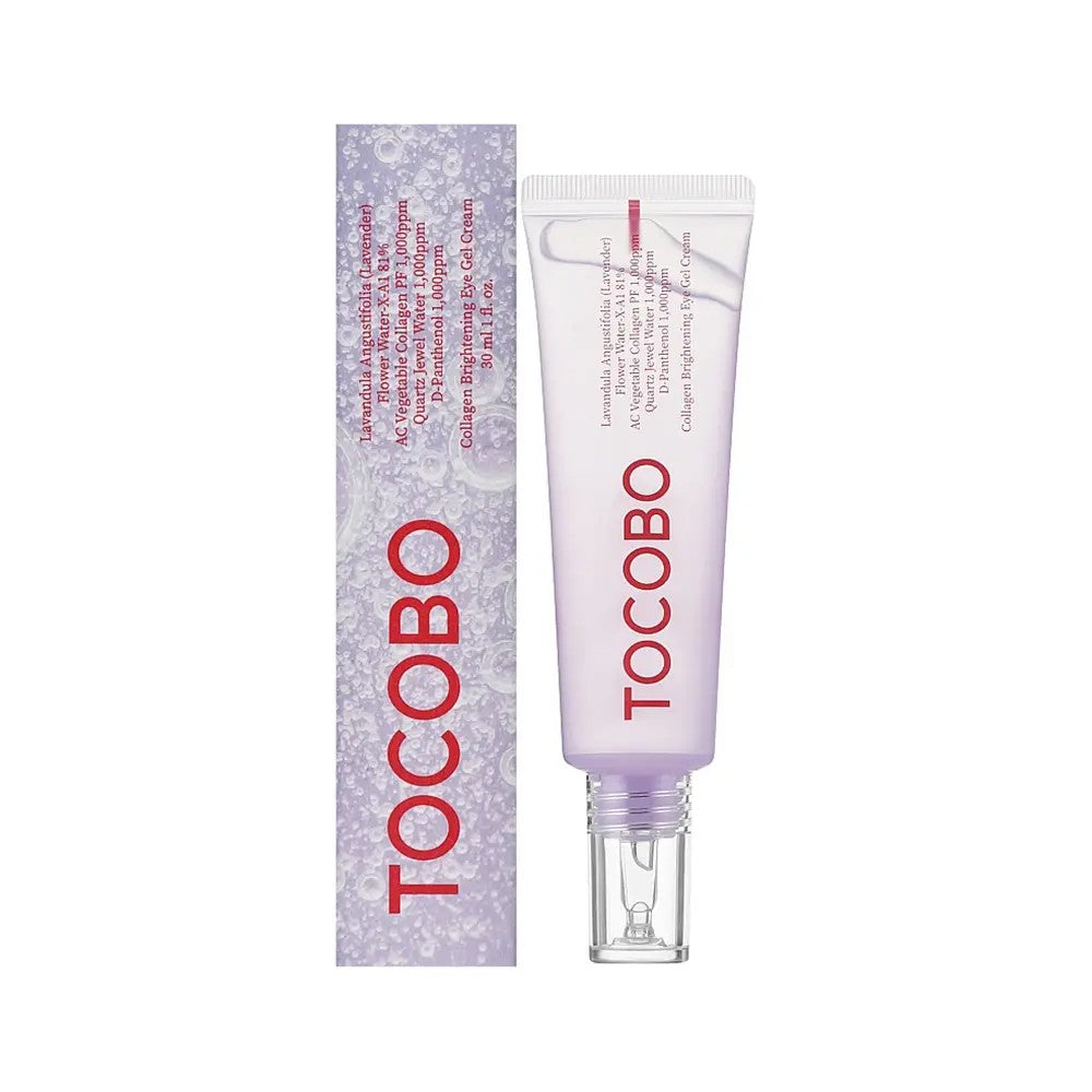 Tocobo Collagen Brightening Eye Gel Cream, soin contour des yeux au rétinol et eau florale de lavande
