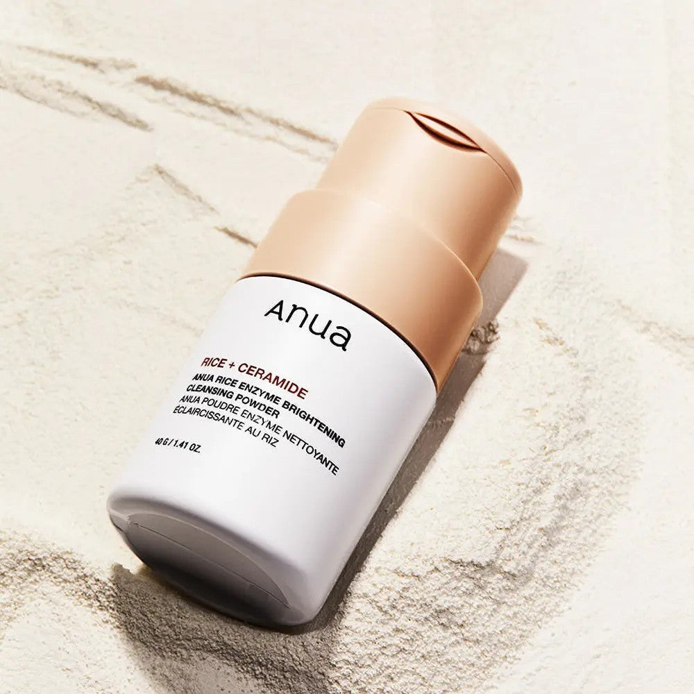 Anua Rice Enzyme Brightening Cleansing Powder, nettoyant coréen pour peau grasse et mixte