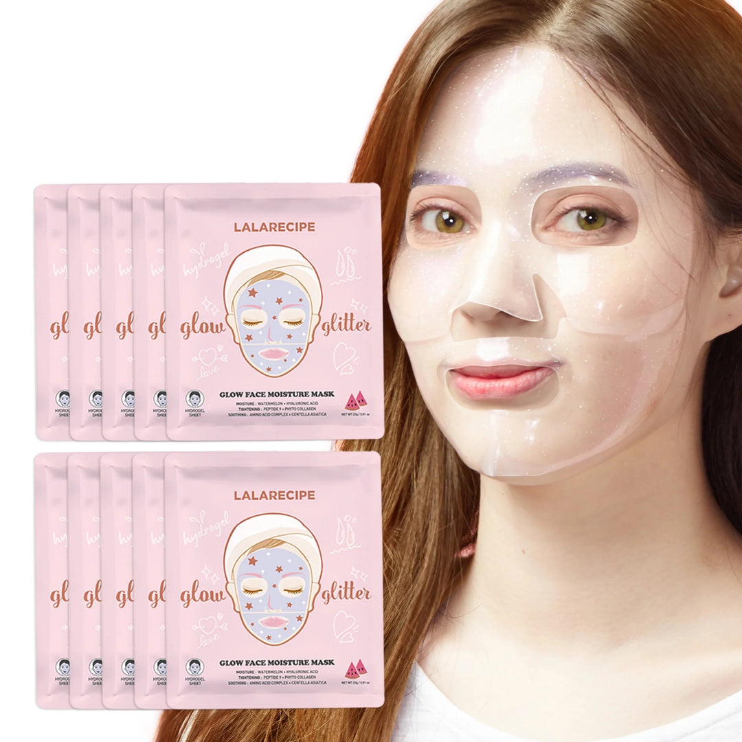 LALARECIPE Glow Face Moisture Mask, masque à l'extrait de pastèque, peaux matures et sèches