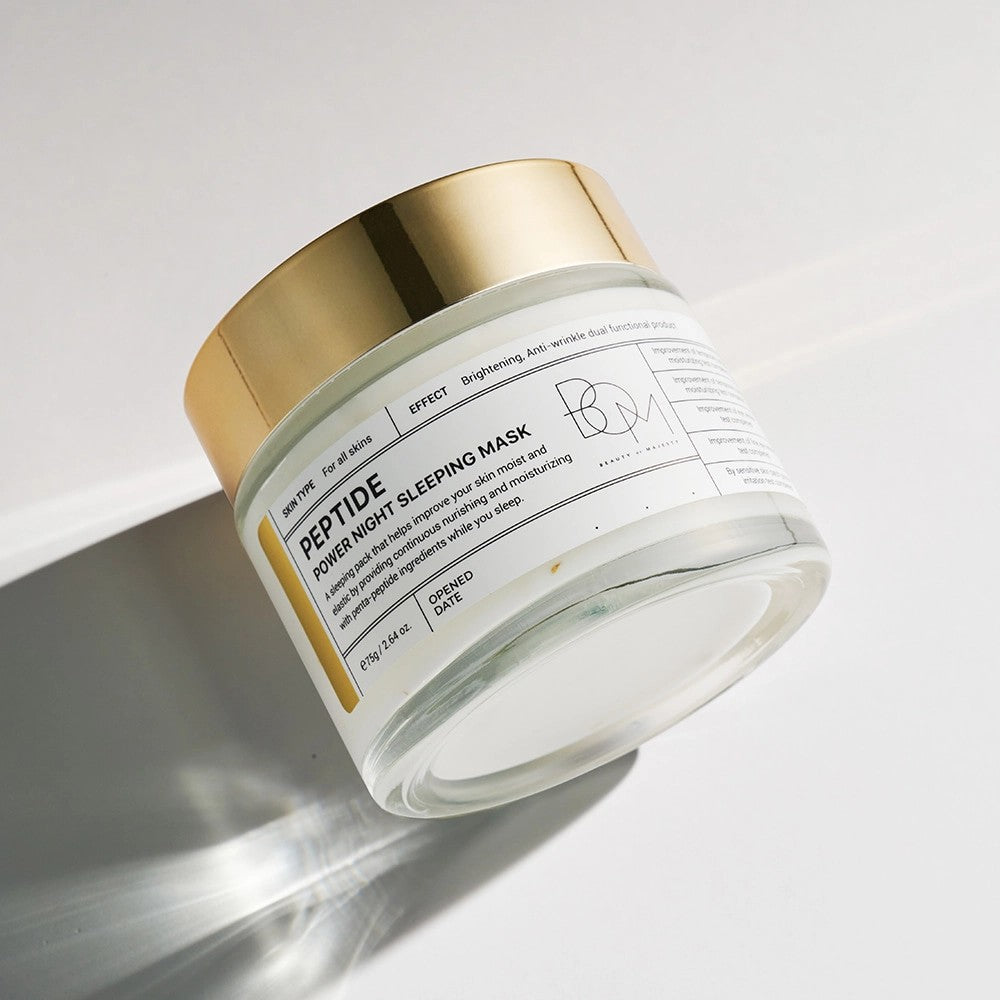 Beauty of Majesty Peptide Power Night Sleeping Mask, masque visage à l'or 24K et acide hyaluronique