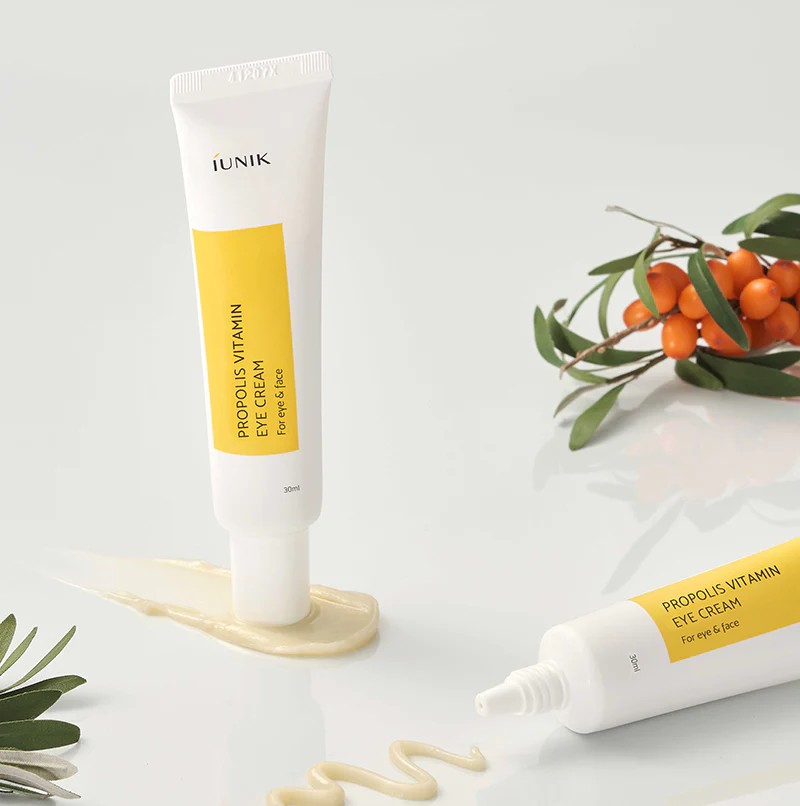 IUNIK Propolis Vitamin Eye Cream, contour des yeux pour peaux matures et déshydratées