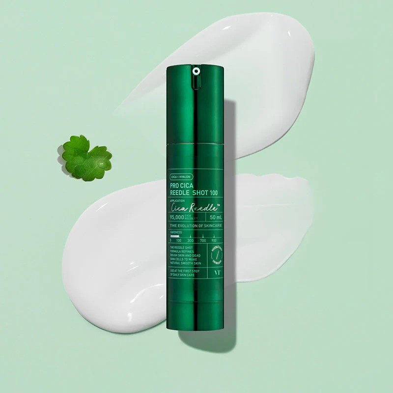 VT Cosmetics Pro Cica Reedle Shot 100, soin au Tea Tree et bêta-glucane apaisant la peau