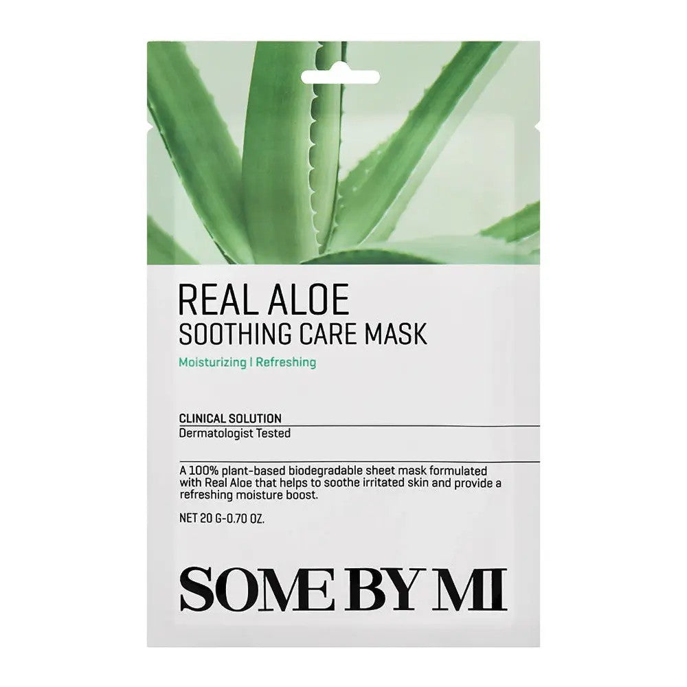 Some By Mi Real Aloe Soothing Care Mask, masque tissu visage coréen apaisant à l'aloe vera