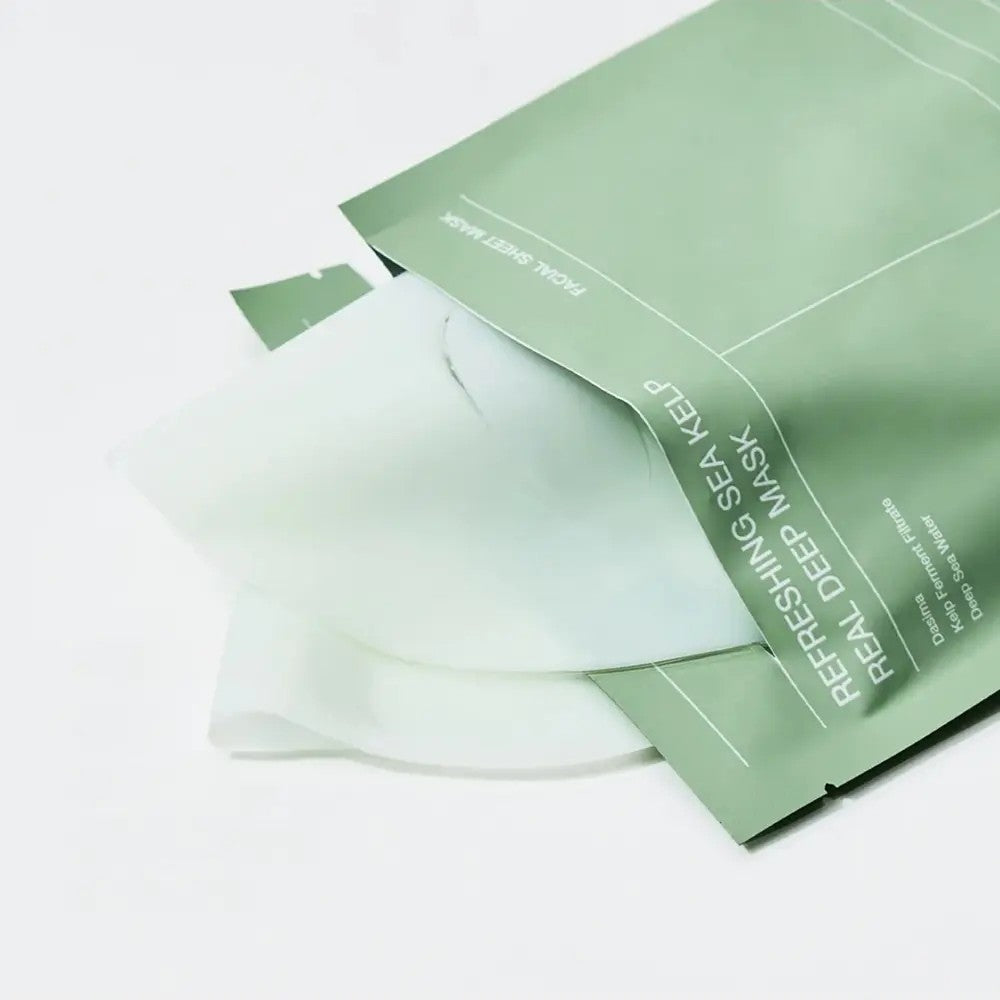 Masque hydrogel Biodance Sea Kelp à l'eau de mer profonde, calme les rougeurs des peaux irritées
