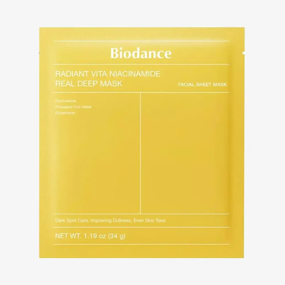 Biodance Radiant Vita Niacinamide Real Deep Mask, masque tissu coréen à la niacinamide