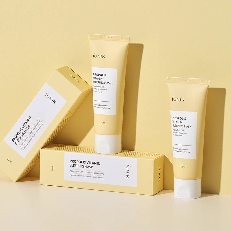 IUNIK Propolis Vitamin Sleeping Mask, masque double usage revitalisant peau fatiguée
