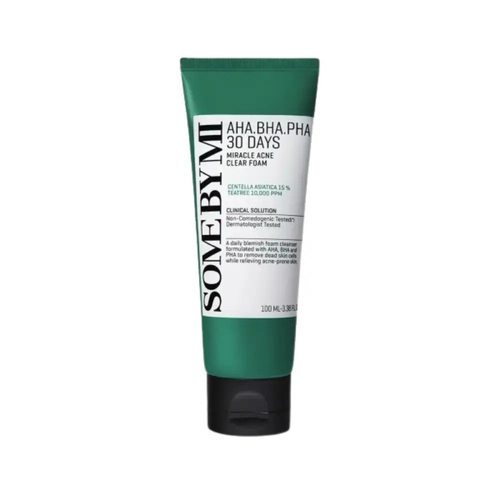 Some by Mi AHA BHA PHA 30 Days Miracle Acne Clear Foam, mousse nettoyante coreenne purifiante