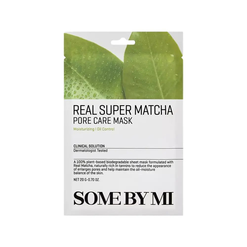 Some by Mi Real Super Matcha Pore Care Mask, masque tissu coréen purifiant pour pores nets