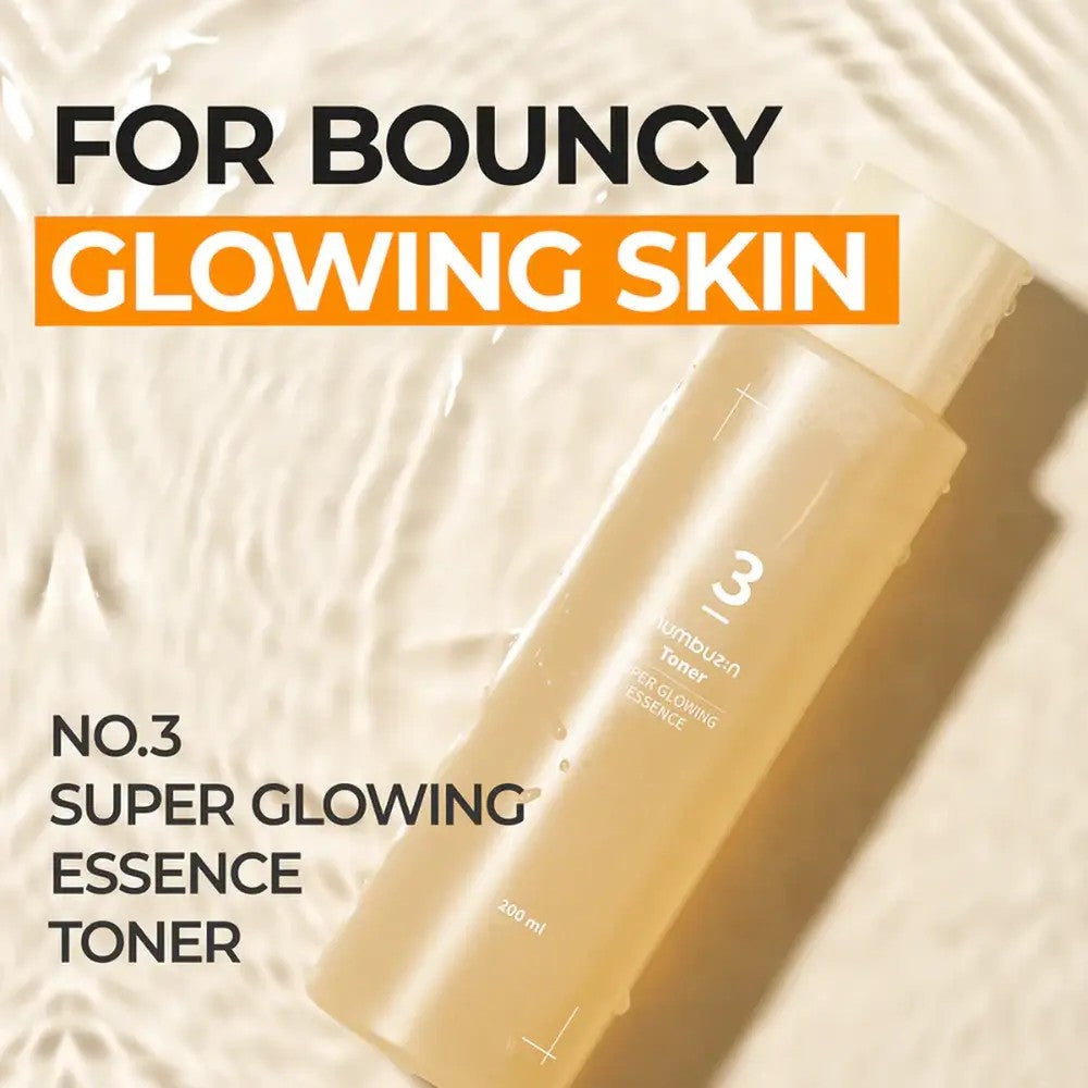 Numbuzin Toner 3 Super Glowing Essence, soin visage coréen teint lumineux et hydraté