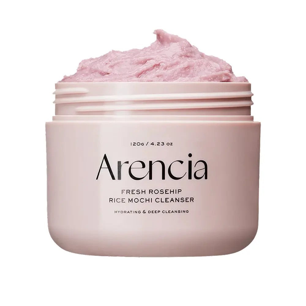 Arencia Fresh Rosehip Rice, nettoyant visage coréen 3-en-1 à la rose musquée et riz fermenté
