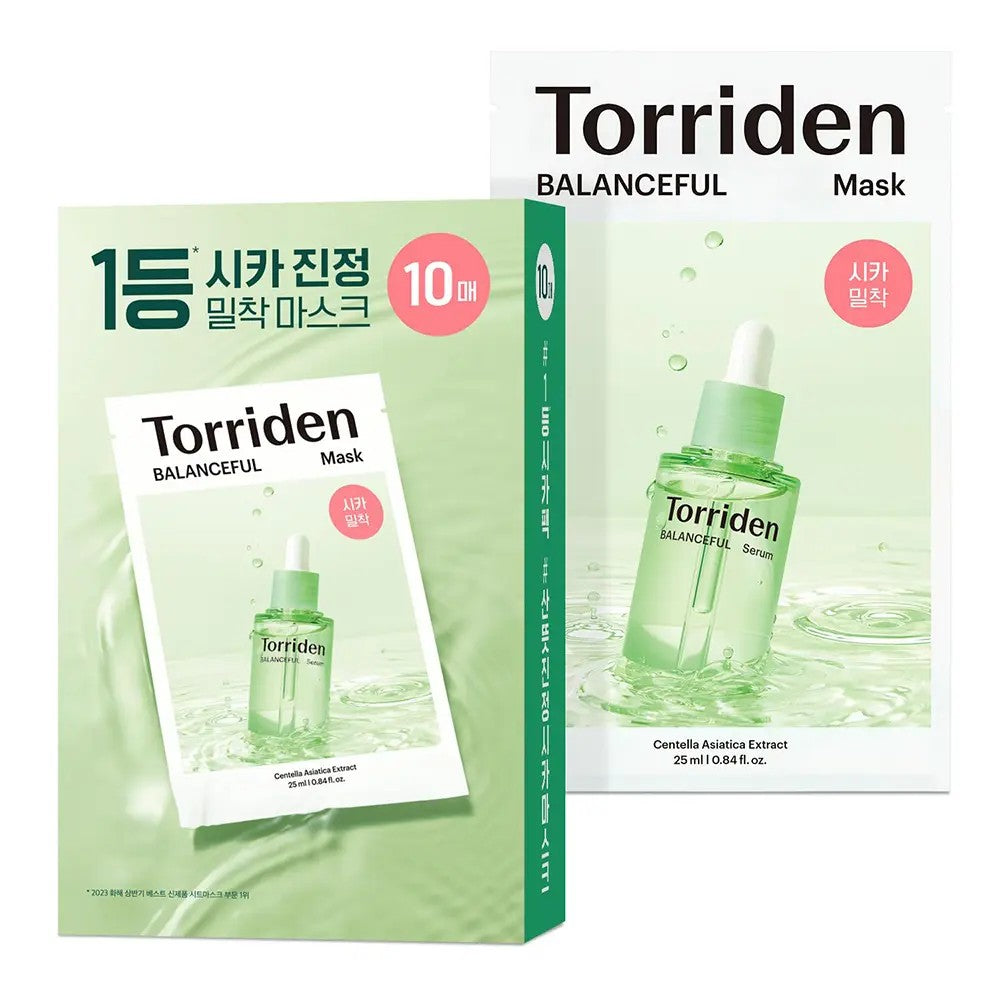 Torriden Balanceful Mask, masque tissu coréen apaisant à la Centella Asiatica pour peau sensible