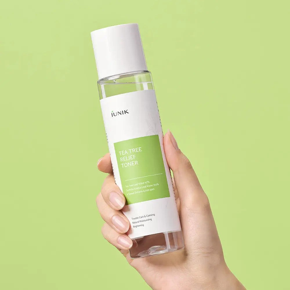 IUNIK Tea Tree Relief Toner, toner hydratant pour peau grasse à imperfections
