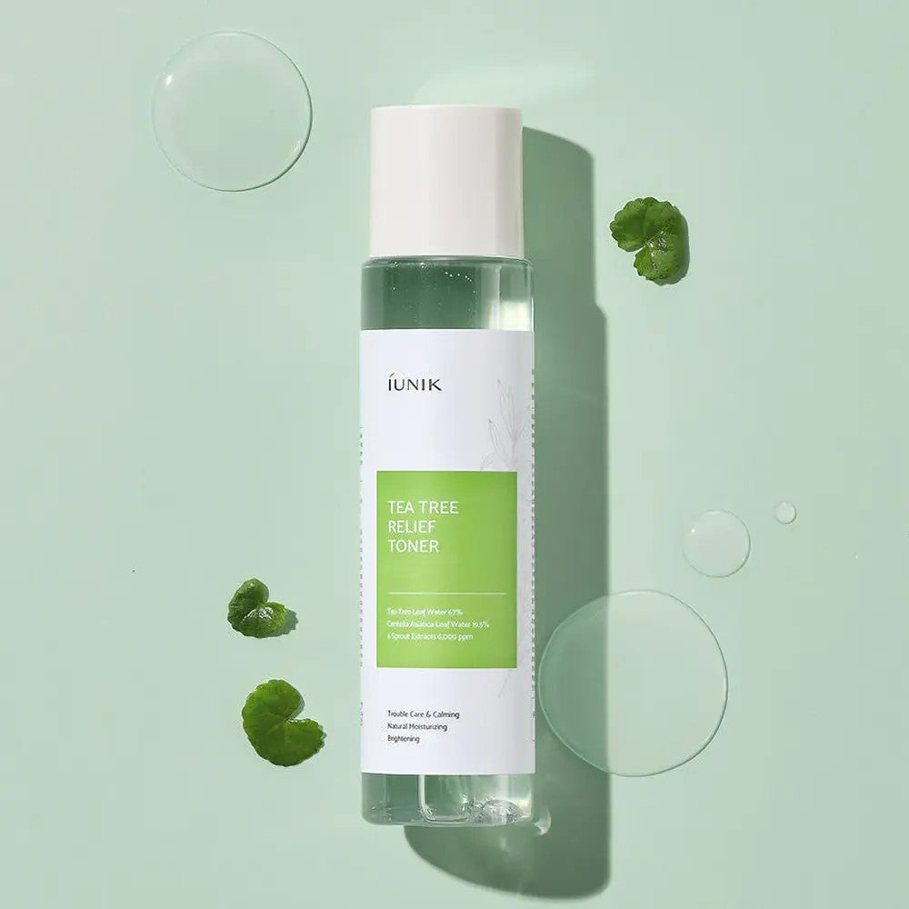 IUNIK Tea Tree Relief Toner, lotion tonique à la Centella pour peau sensible