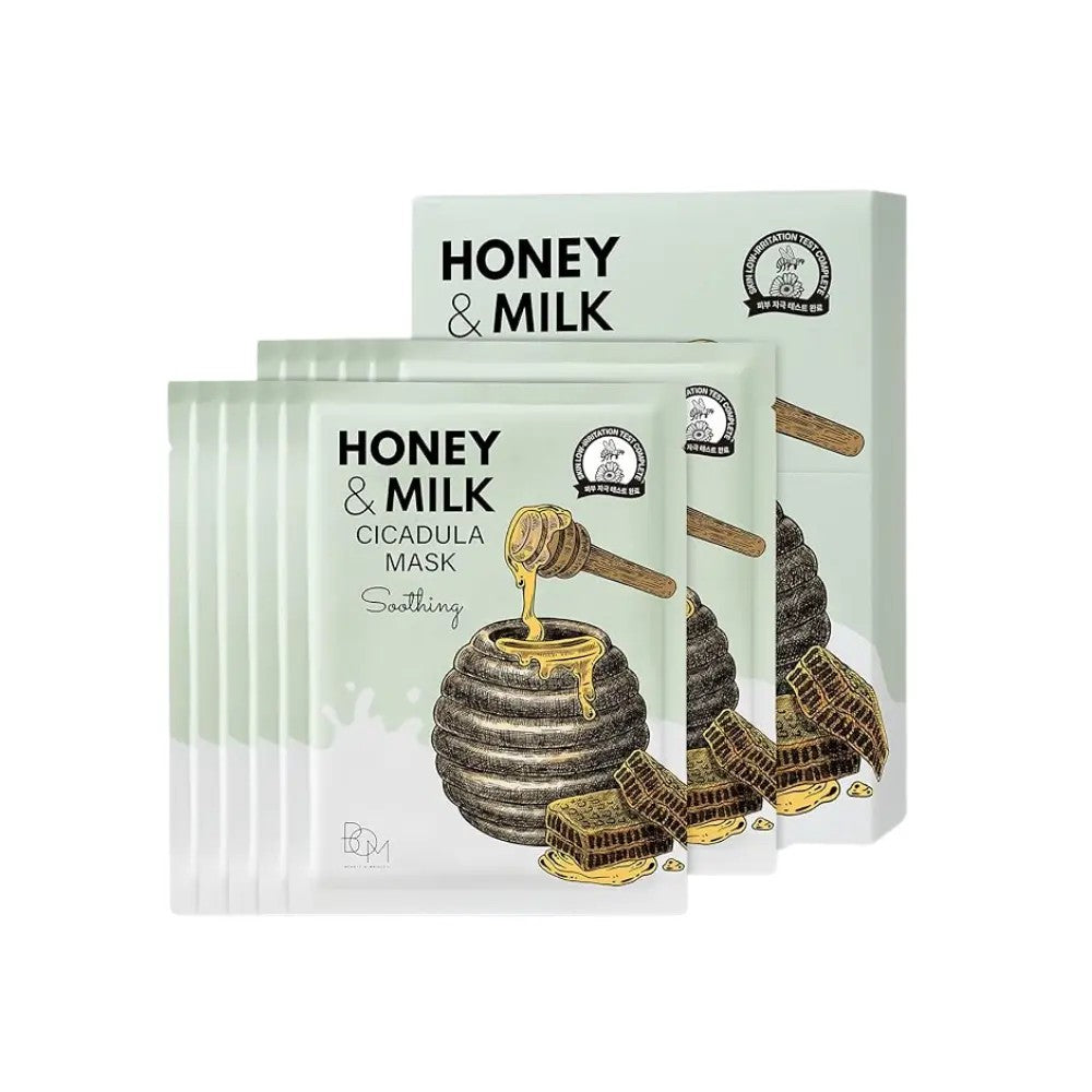 Beauty of Majesty Honey & Milk Cicadula Mask, masque tissu apaisant coréen