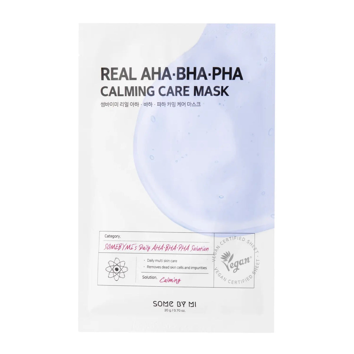 Some by Mi Real AHA BHA PHA Mask, masque à l'extrait de menthe poivrée pour peaux sensibles
