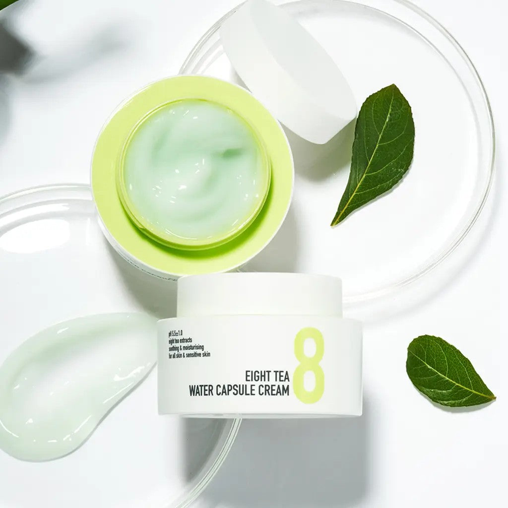 Beauty of Majesty Eight Tea Water Capsule Cream, crème apaisante enrichie en céramides et panthénol