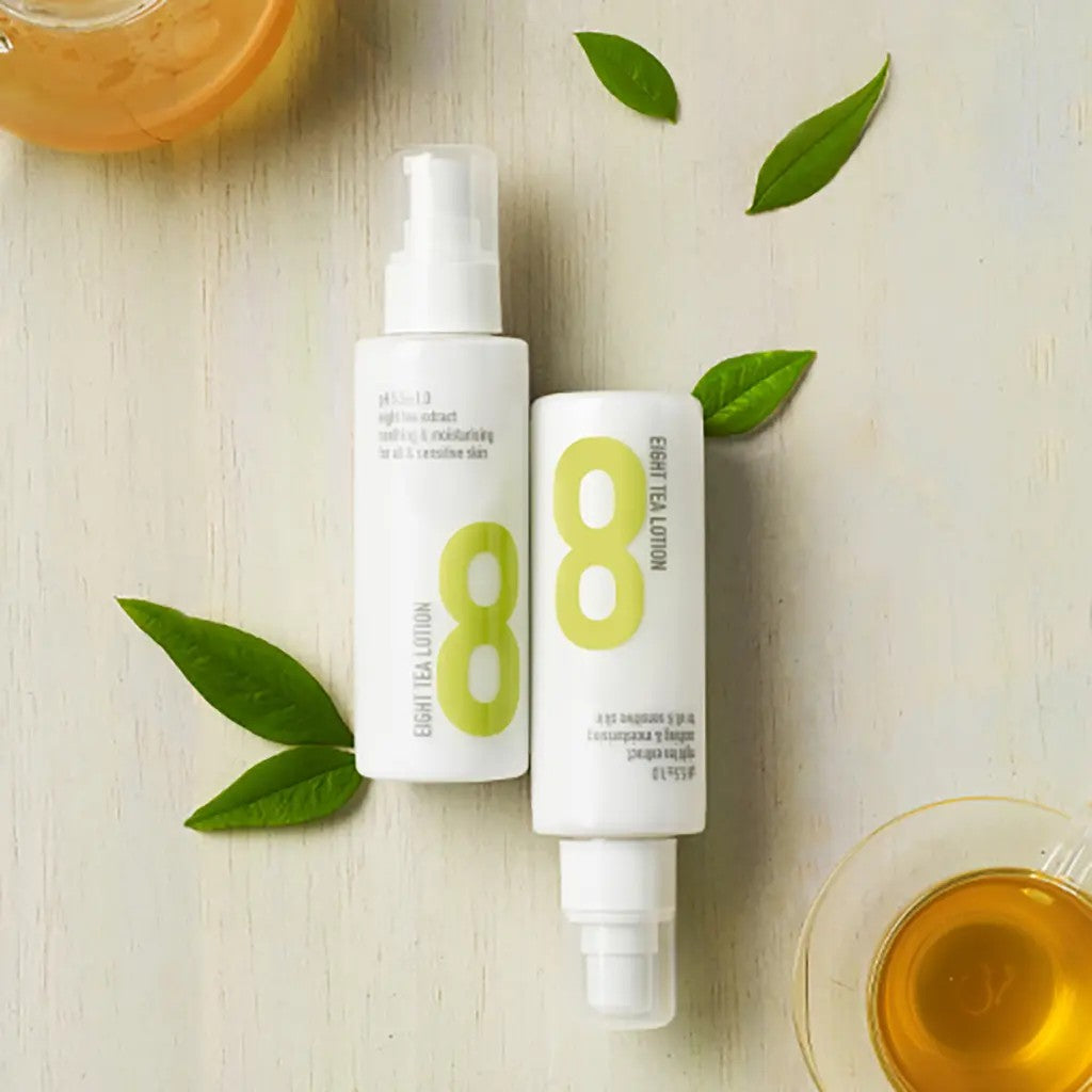 Beauty of Majesty Eight Tea Lotion, soin à la texture légère au pH 5,5 pour peau sensible