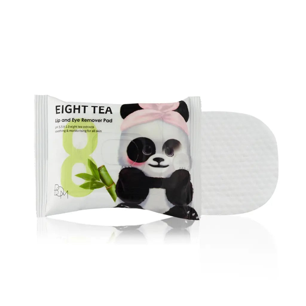 Beauty of Majesty Eight Tea Lip & Eyes Remover Pad, lingettes démaquillantes coréennes double-face