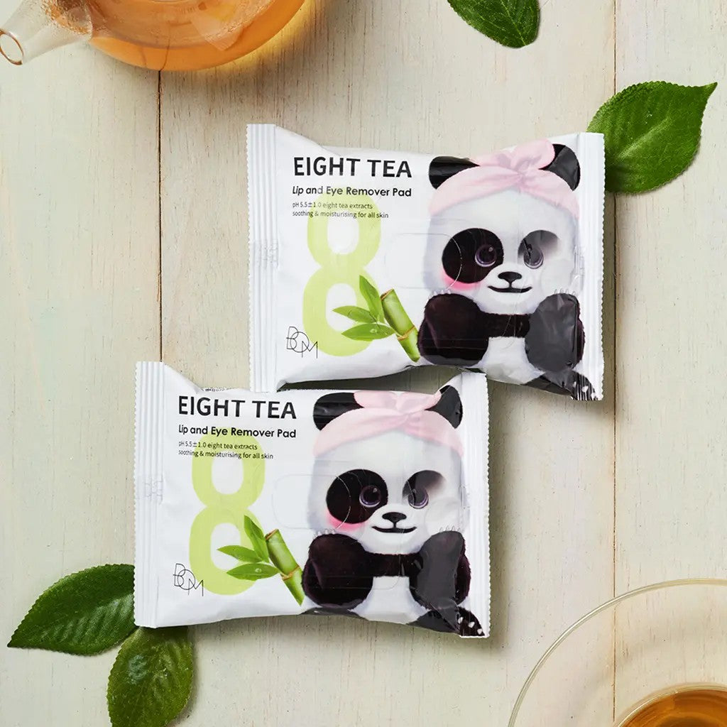 Beauty of Majesty Eight Tea Lip & Eyes Remover Pad, lingettes douces pour un démaquillage pratique