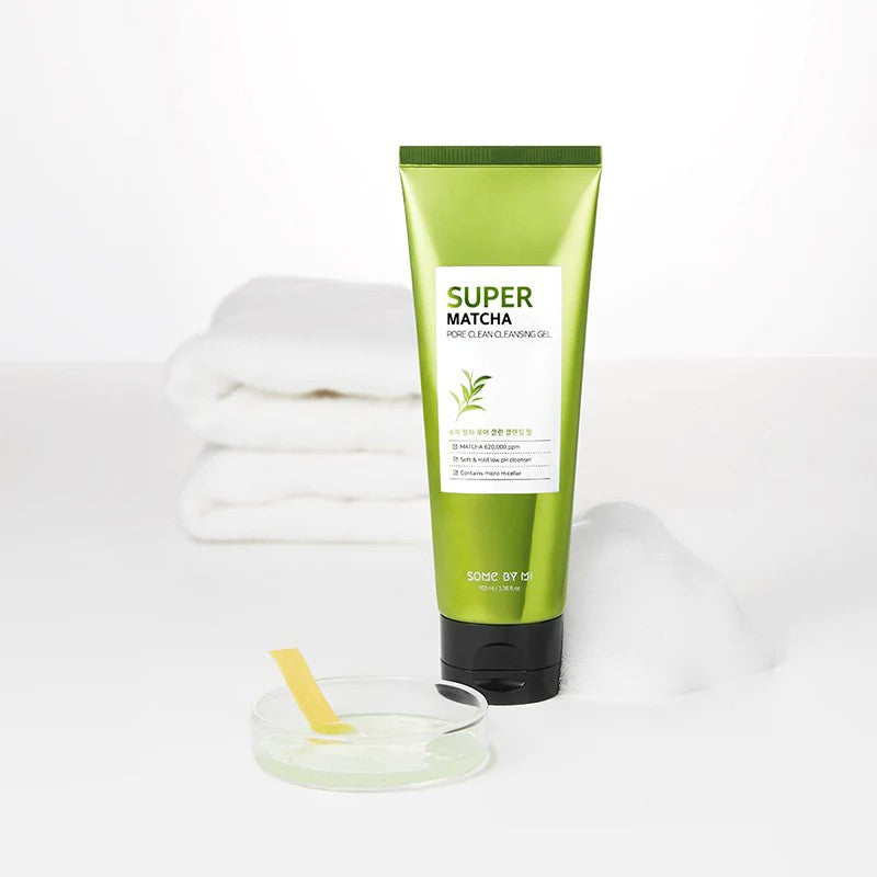 Some By Mi Super Matcha Cleansing Gel, nettoyant aux BHA et PHA purifiant les pores