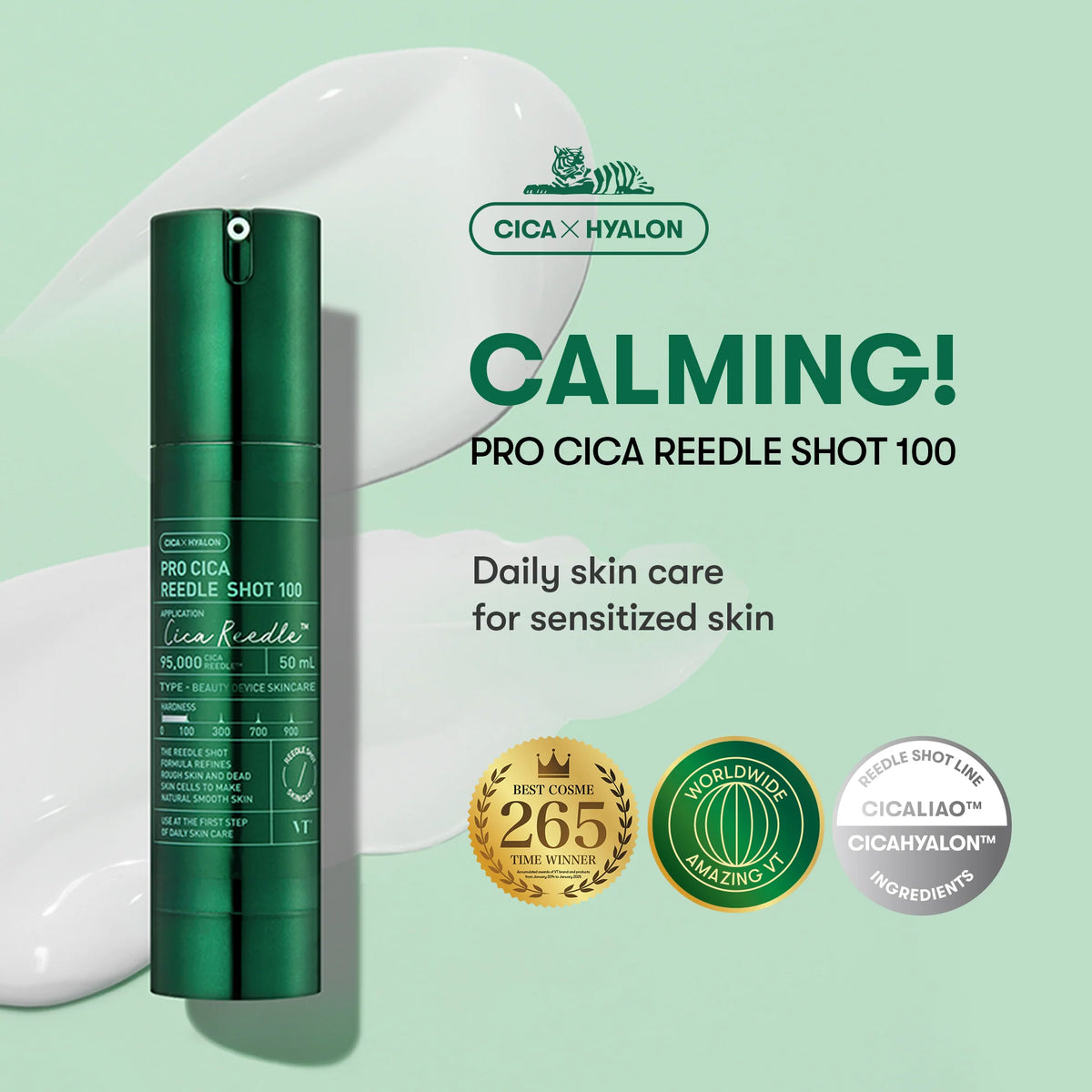 VT Cosmetics Pro Cica Reedle Shot 100, sérum renforçant la barrière cutanée des peaux matures