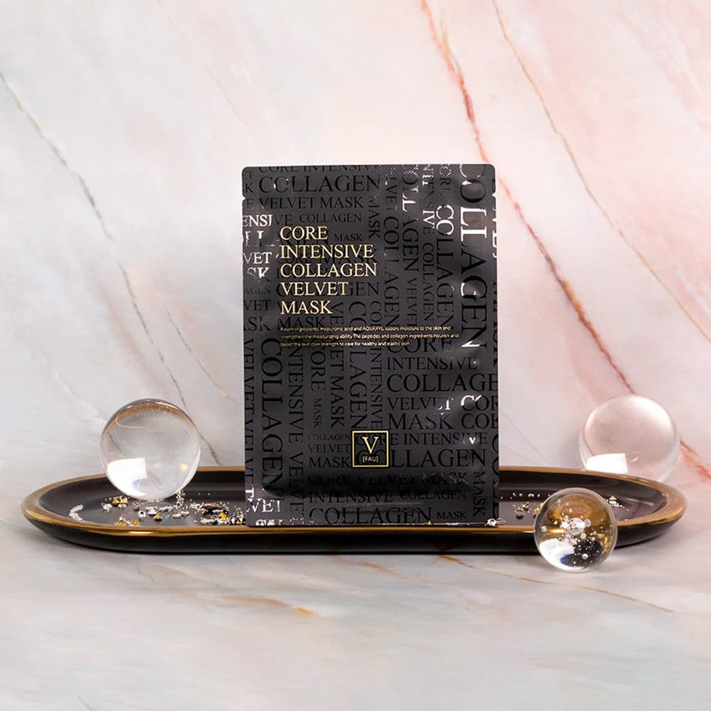 FAU Core Intensive Collagen Velvet Mask, masque à l'acide hyaluronique pour peau rebondie et éclatante