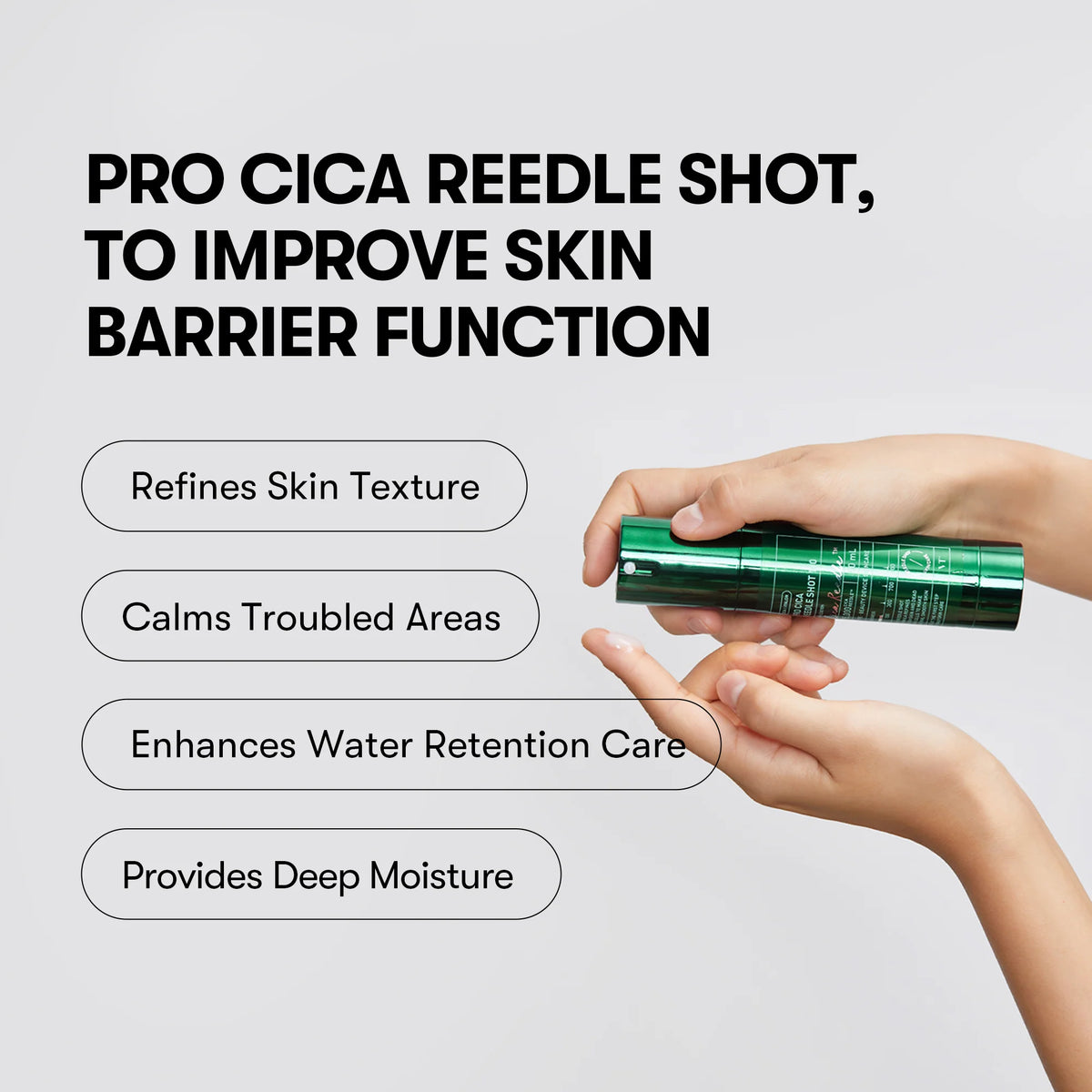 VT Cosmetics Pro Cica Reedle Shot 100, soin visage coréen optimisant l'absorption des actifs