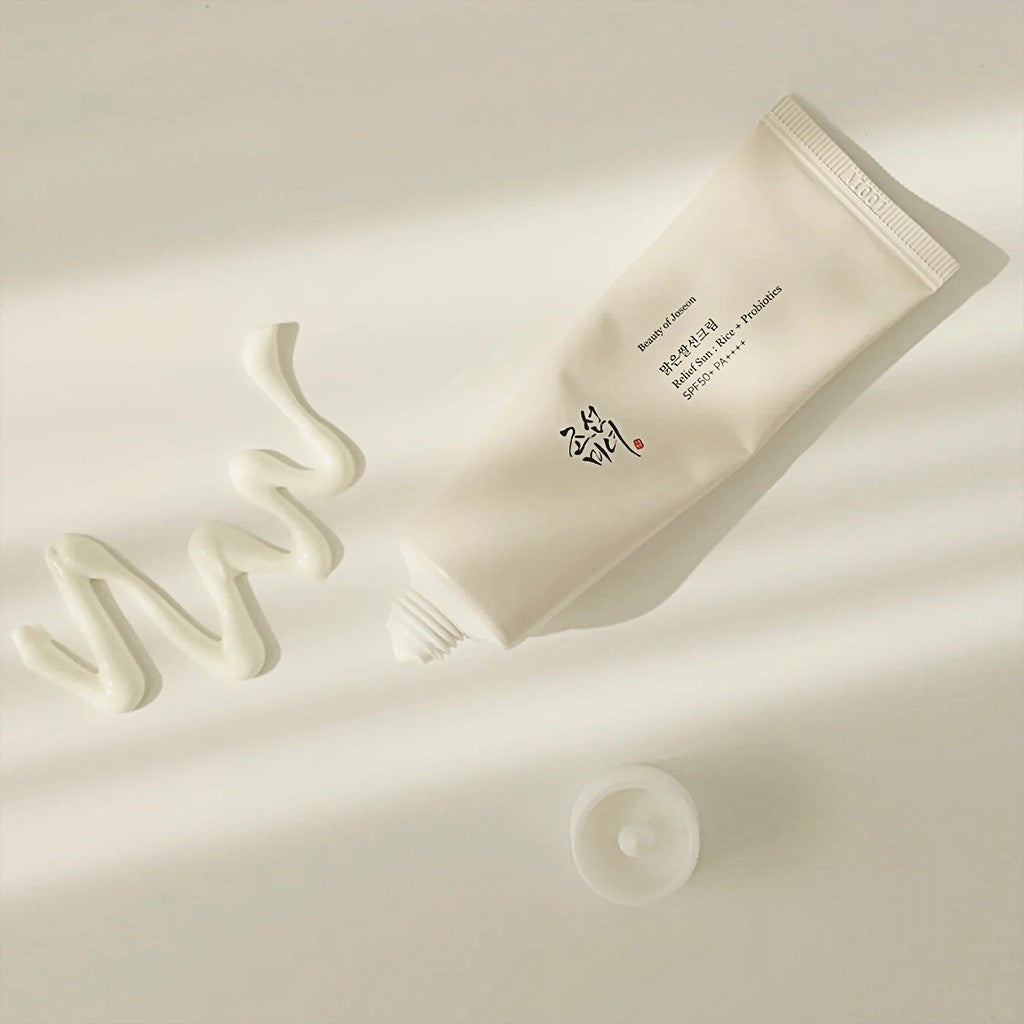Crème solaire Beauty of Joseon Relief Sun aux céréales fermentées, texture légère sans fini blanc