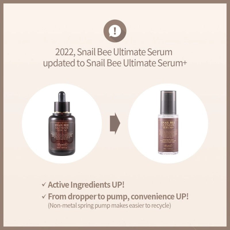 Benton Snail Bee Ultimate Serum, sérum hydratant pour peaux grasses, sèches et ternes