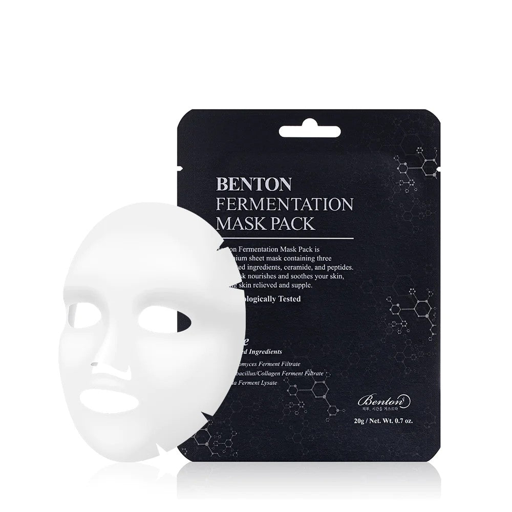 Benton Fermentation Mask Pack, masque tissu régénérant au Lactobacillus, peau grasse et mixte