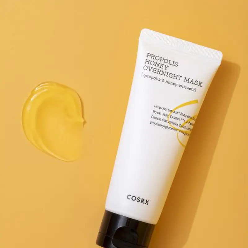 COSRX Propolis Honey Overnight Mask, masque nuit apaisant à la cire d'abeille naturelle