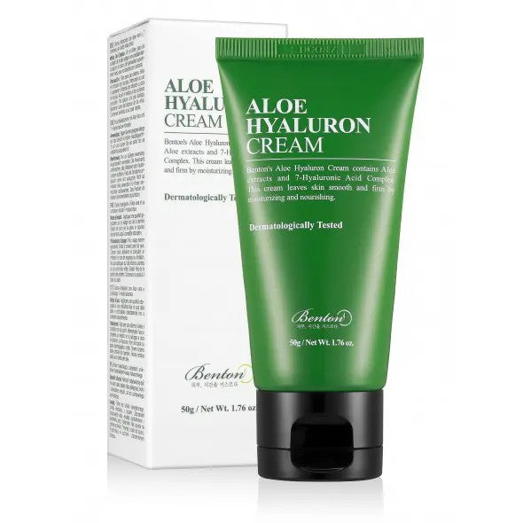 Benton Aloe Hyaluron Cream à 80% d'extrait d'aloe vera, hydrate et apaise la peau