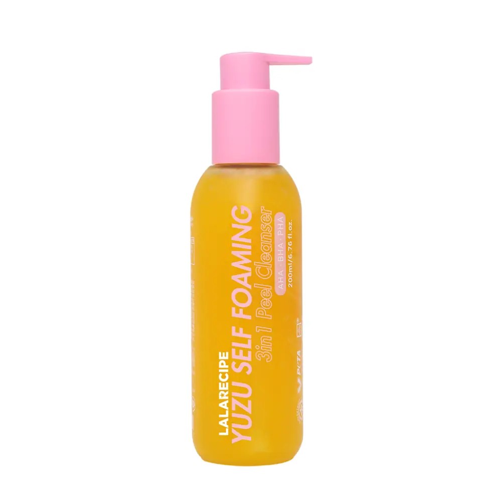 LALARECIPE Yuzu Self Foaming 3in1 Peel Cleanser, nettoyant visage coréen au yuzu