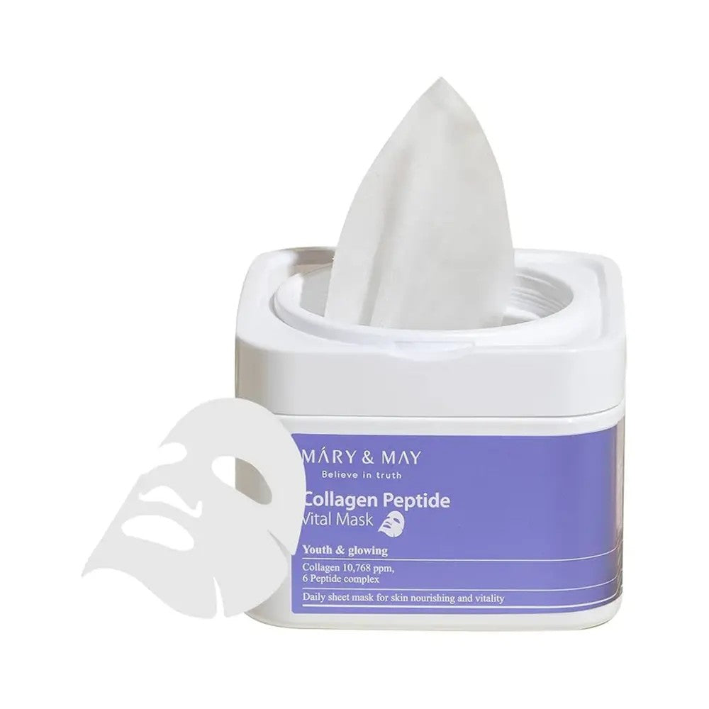 Mary & May Collagen Peptide Vital Mask, masque tissu coréen au collagène et peptides