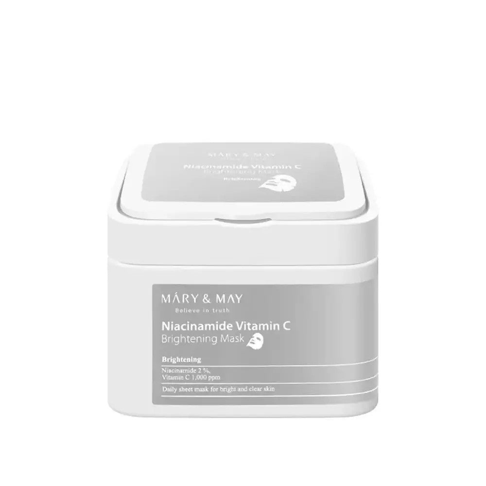 Mary & May Niacinamide Vitamin C Brightening Mask, masque tissu coréen éclat pour teint terne