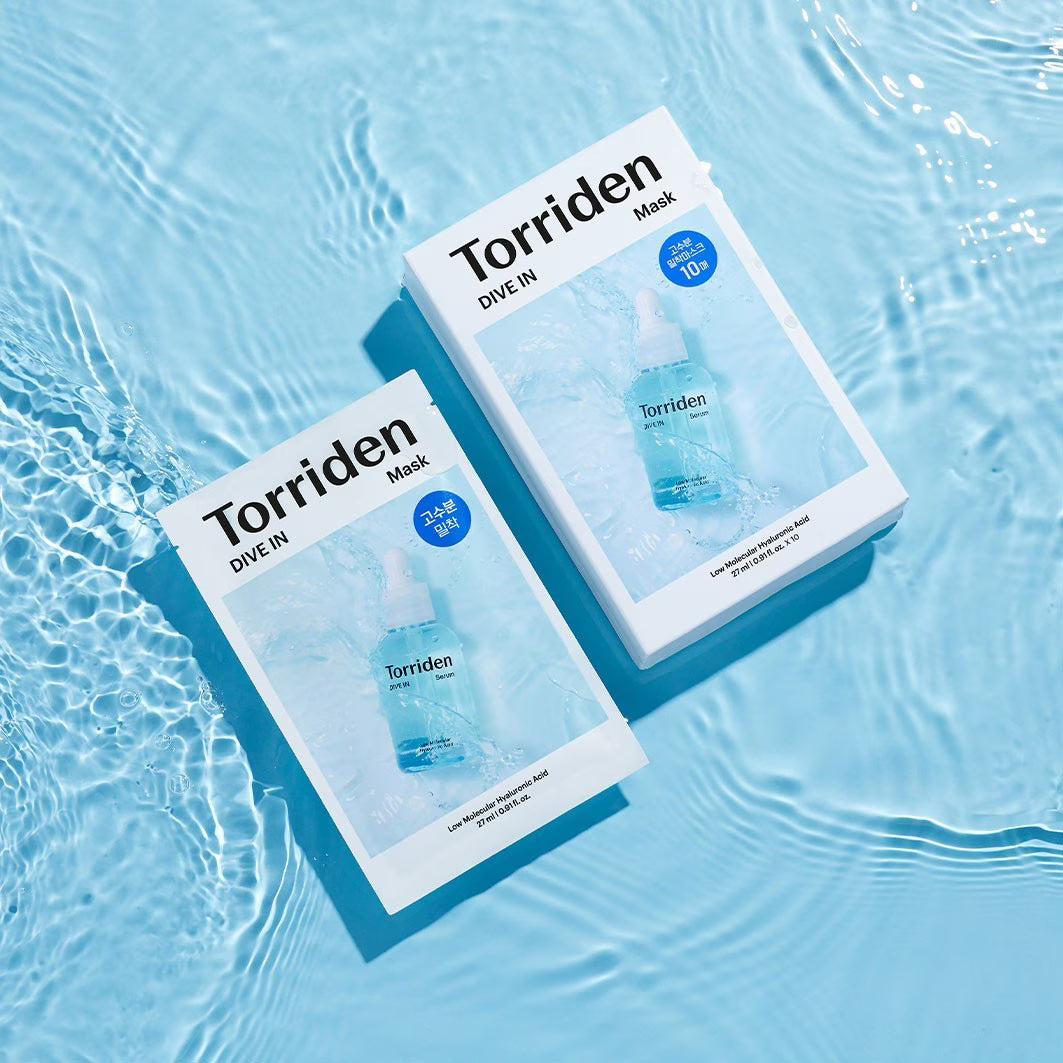 Torriden Dive-In Hyaluronic Acid Mask, masque tissu apaisant et repulpant pour peau mature