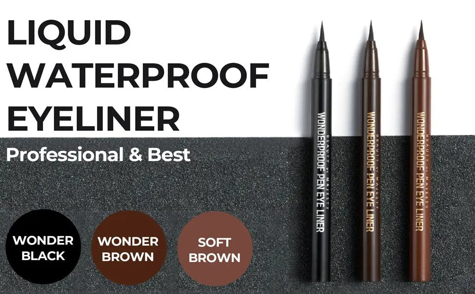 Beauty of Majesty Wonderproof Pen Eye Liner, eyeliner stylo longue tenue tous styles