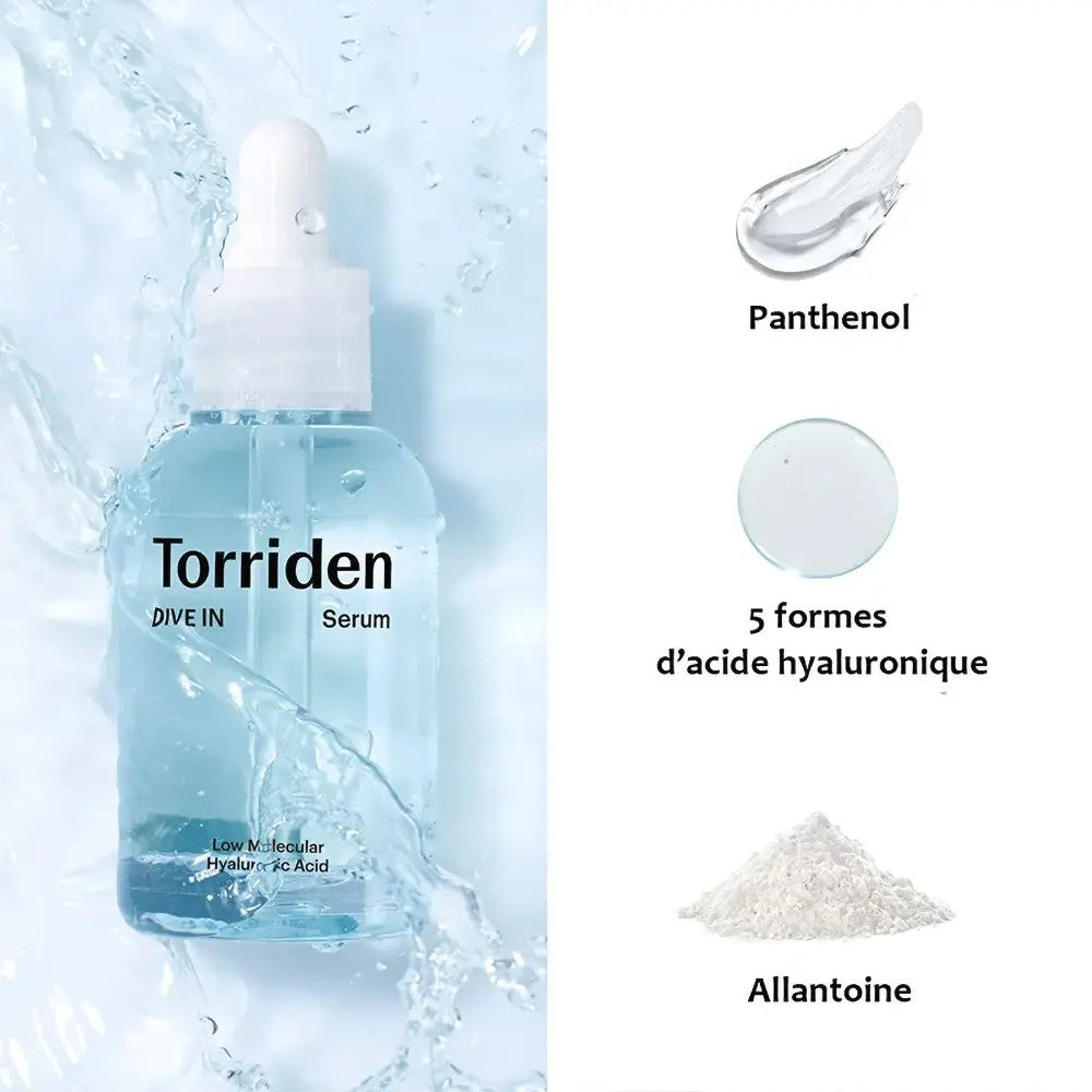 Torriden Dive-In Hyaluronic Acid Serum, sérum hydratant intensif repulpant pour peau déshydratée