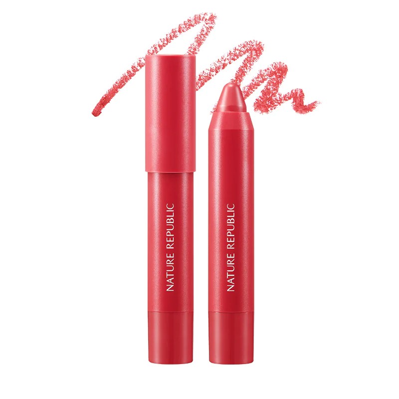 Nature Republic By Flower Eco Crayon Lip Velvet, rouge à lèvres crayon pour bouche douce