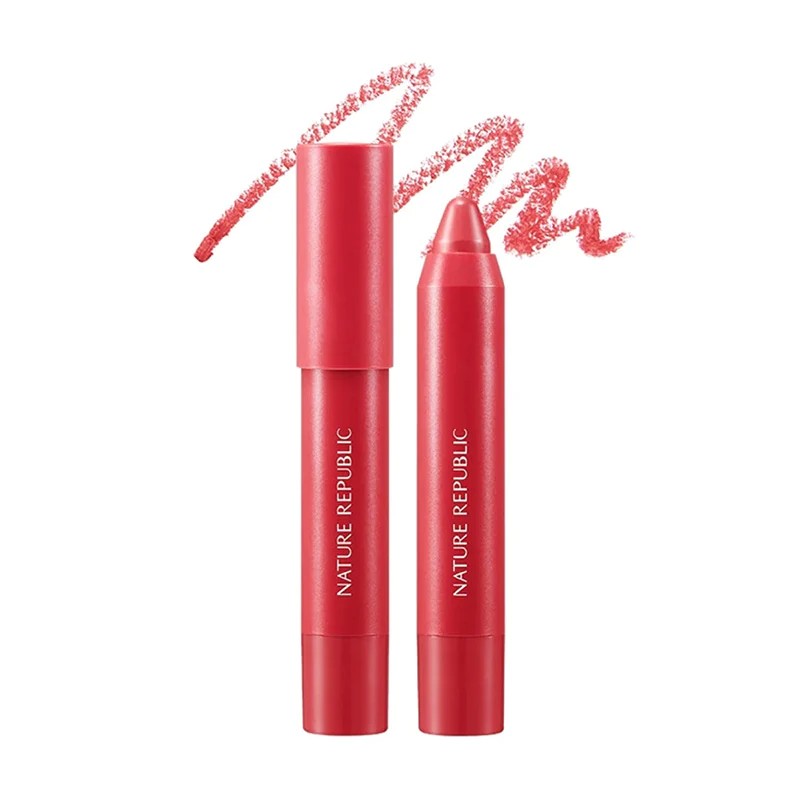 Nature Republic By Flower Eco Crayon Lip Velvet, maquillage coréen lèvres semi-mat naturel
