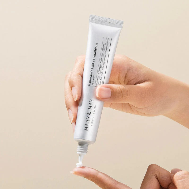 Mary & May Tranexamic Acid+ Glutathion Eye Cream au glutathion pour cernes et regard