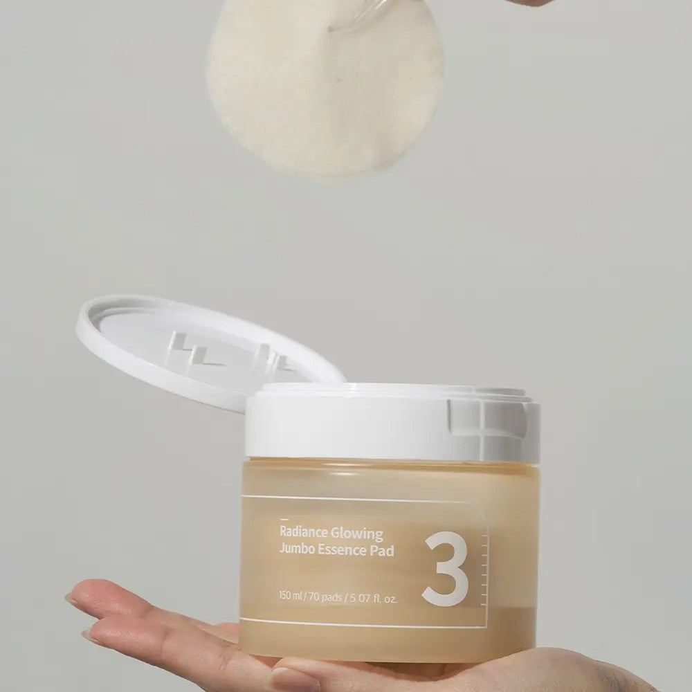 Numbuzin No.3 Radiance Glowing Jumbo Essence Pad, soin hydratant pour peaux mixtes et grasses