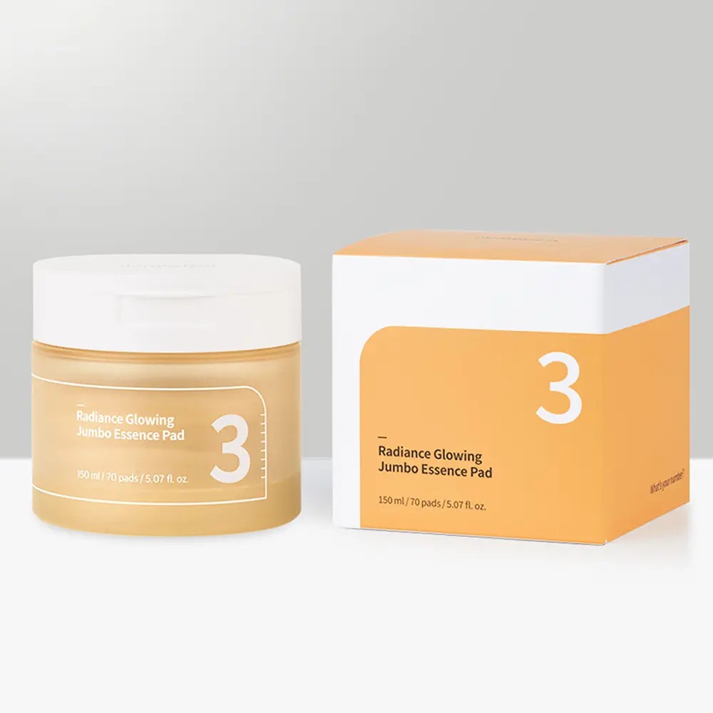 Numbuzin No.3 Radiance Glowing Jumbo Essence Pad, disques aux 50 ingrédients fermentés