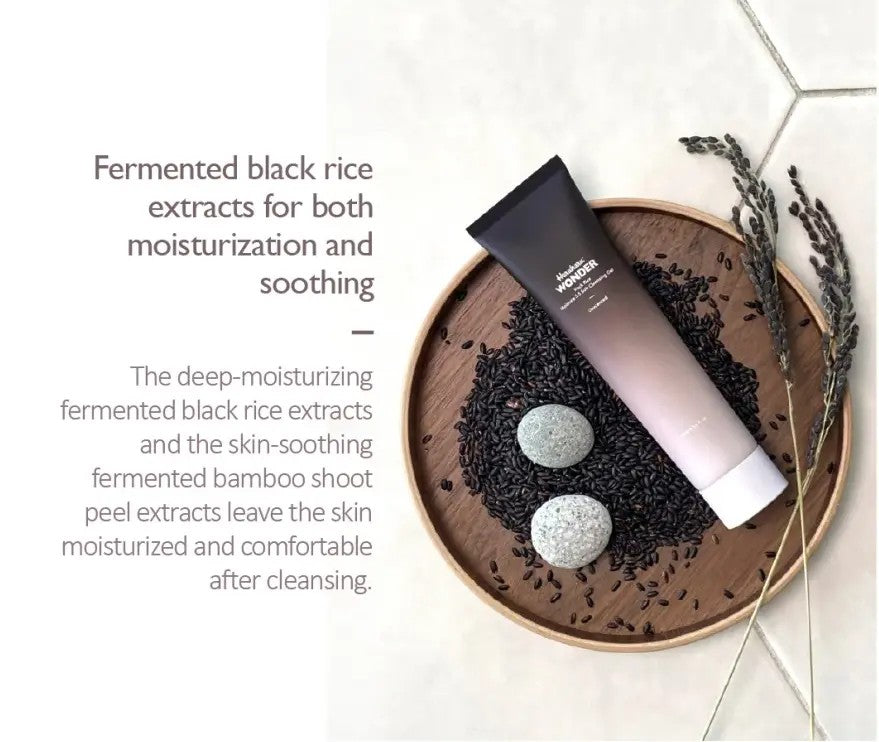 Haruharu Wonder Black Rice Moisture Soft Cleansing Gel, soin nettoyant coréen pour peau déshydratée