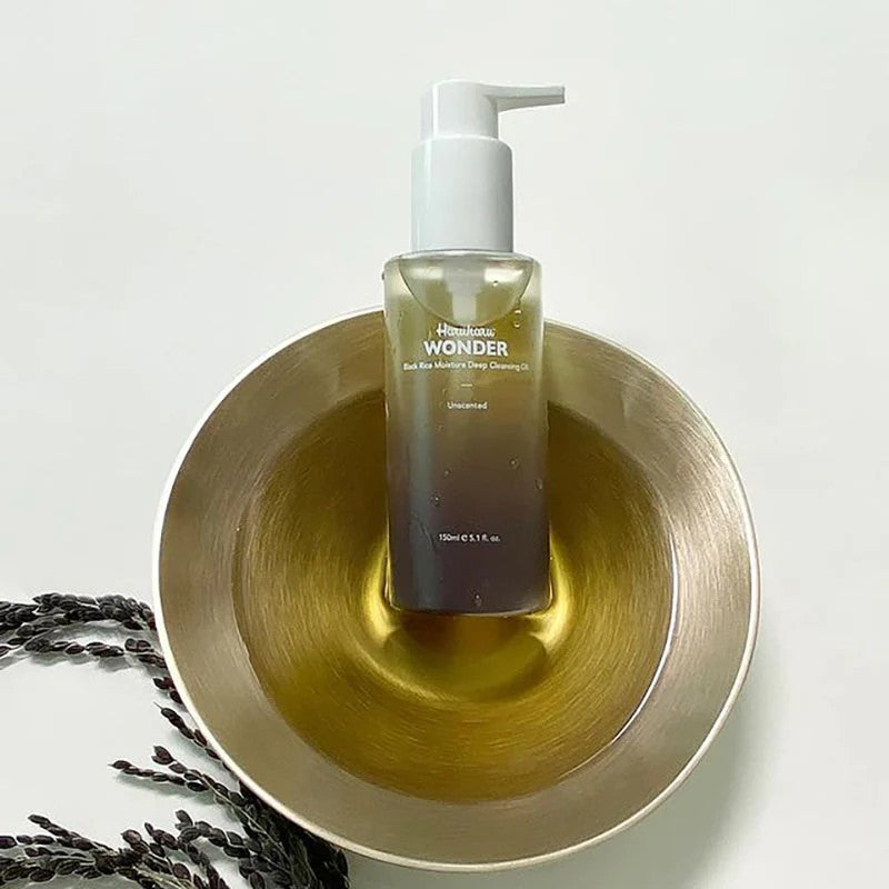 Haruharu Wonder Black Rice Deep Cleansing Oil, huile démaquillante convenant à toutes les peaux