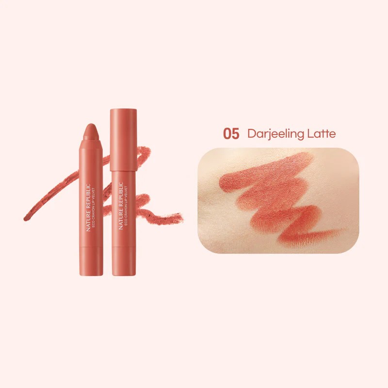 Nature Republic By Flower Eco Crayon Lip Velvet, teinte lèvres au fini velouté