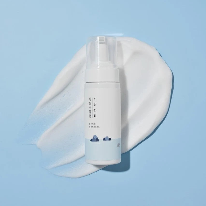 Round Lab Dokdo Bubble Foam, nettoyant visage purifiant pour peau déshydratée et irritée