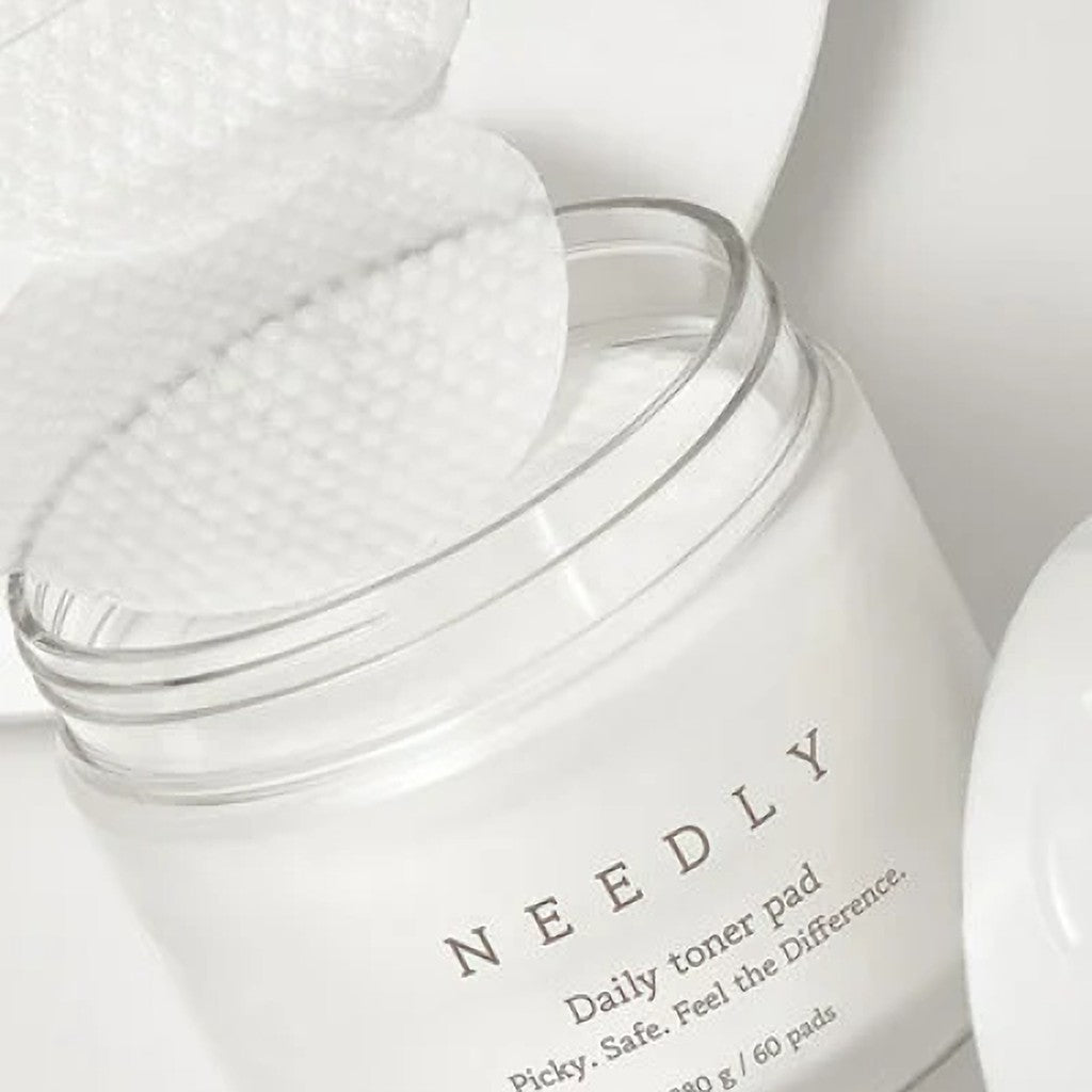 Needly Daily Toner Pad, pads visage lissants et réhydratants pour un teint lumineux, peau sensible