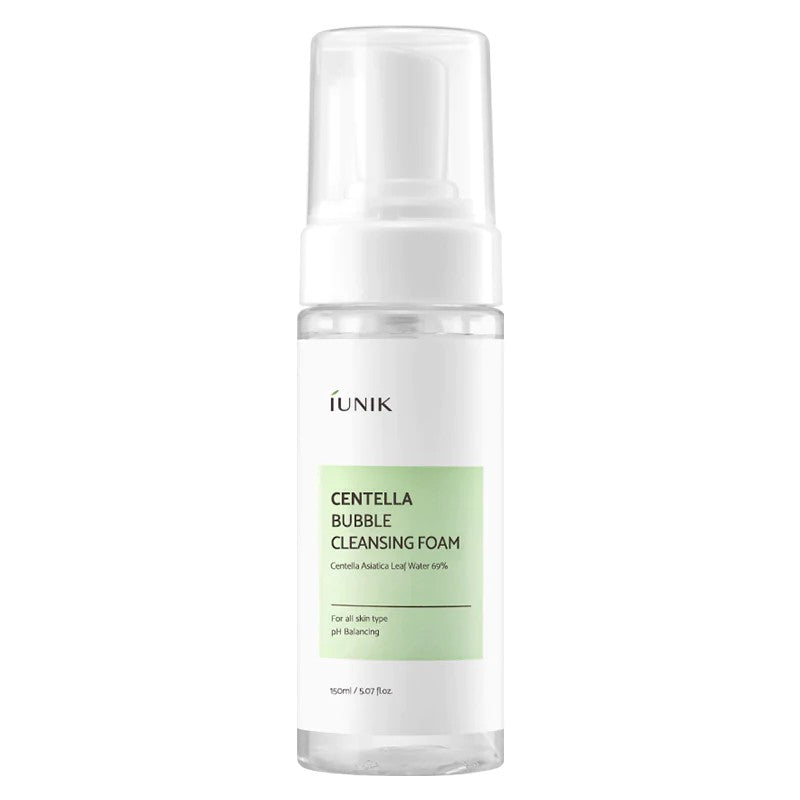 IUNIK Centella Bubble Cleansing Foam, mousse nettoyante visage coréenne à l'arbre à thé